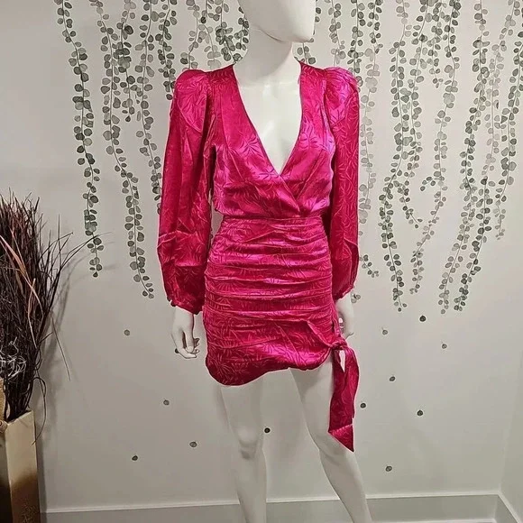 Ronny Kobo Giorgia Ruched Jacquard Mini Dress
